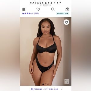 Black Balconette Bra Savage x Fenty 38C